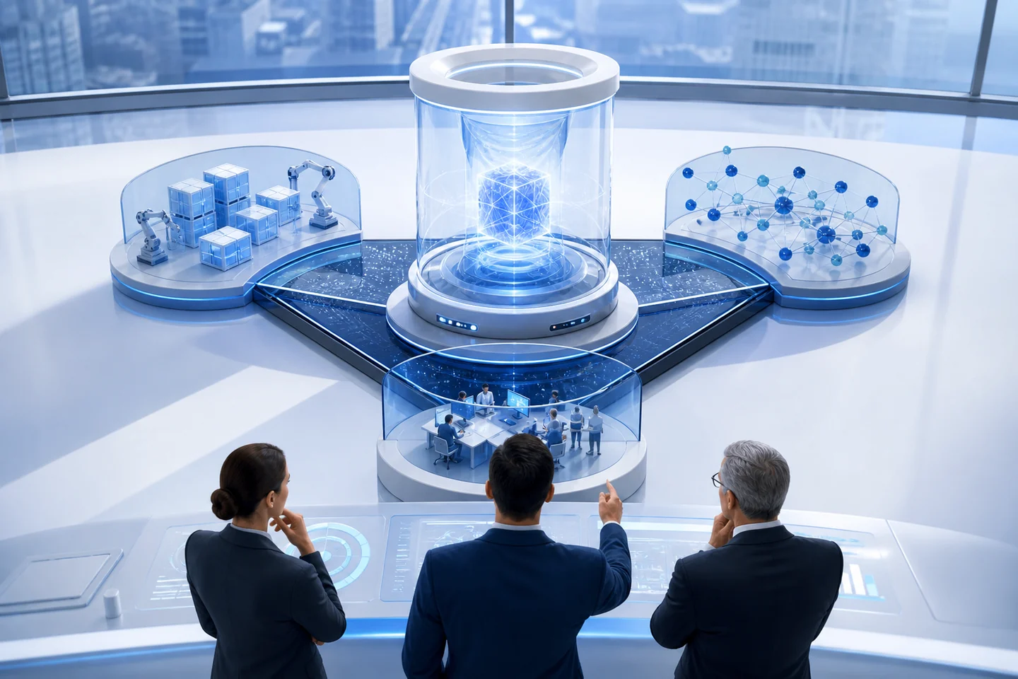 Internal laboratory, acquired technology and partner network arranged around one decision