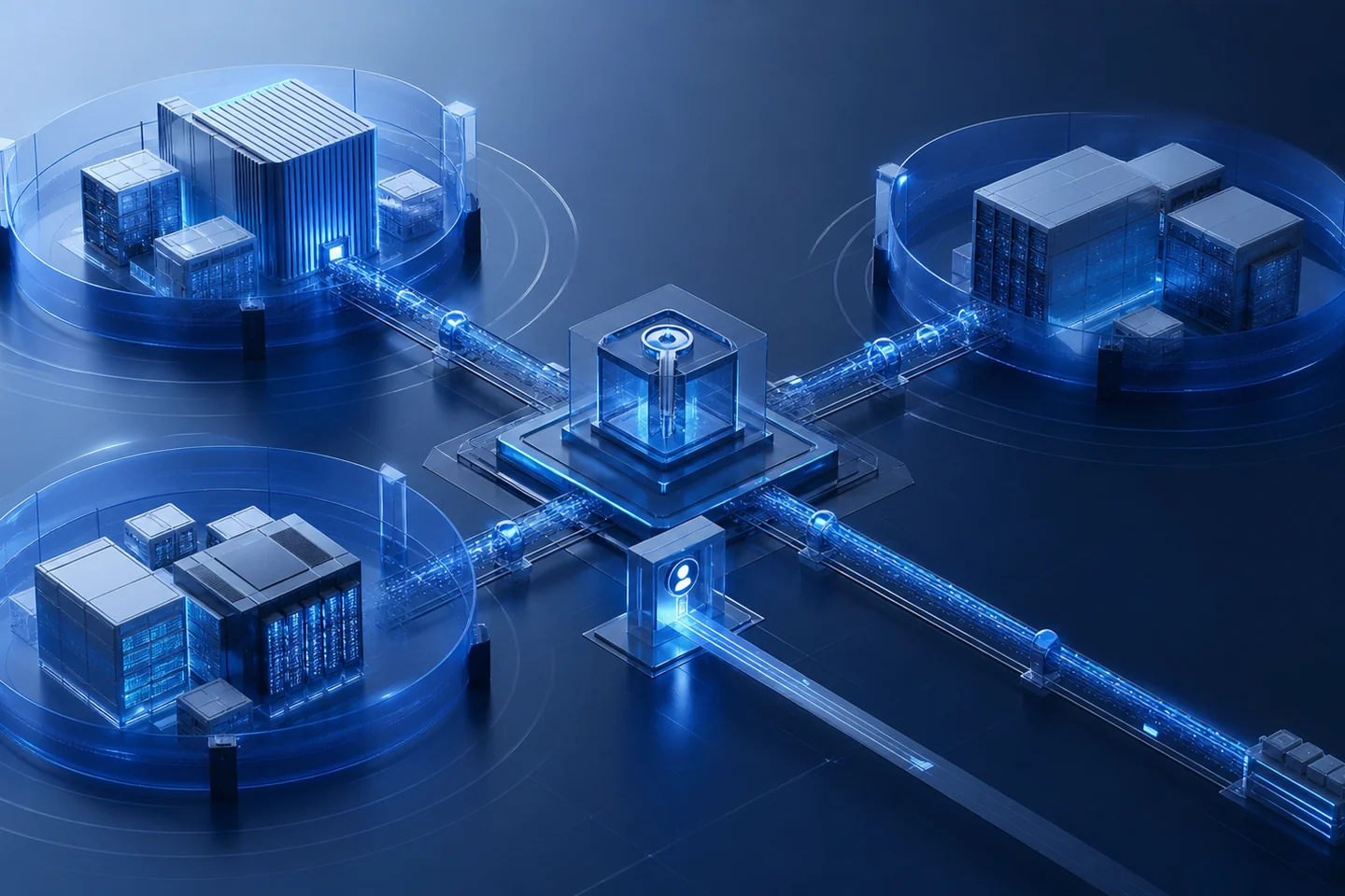 Separated cloud jurisdictions connected through controlled identity and encryption layers